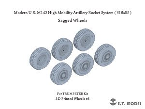 現用 アメリカ M142高機動ロケット砲システム(ハイマース)用 自重変形タイヤセット(トランペッター用) (プラモデル)