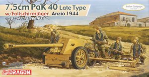 WW.II ドイツ軍 7.5cm対戦車砲Pak40 後期型 アンツィオ 1944 降下猟兵付属 (プラモデル)