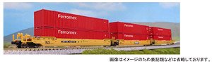MAXI-IV TTX Old Logo w/Ferromex (Red) Container (3-Car Set) (Model Train)