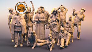 Civilians set of 13 pcs (Plastic model)