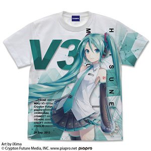 初音ミク V3 フルグラフィックTシャツ Ver.3.0 WHITE S (キャラクターグッズ)