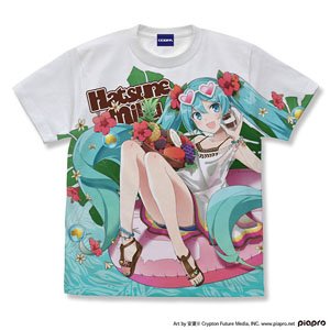 初音ミク フルグラフィックTシャツ 安夏 Ver. WHITE M (キャラクターグッズ)