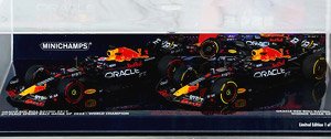 オラクル レッド ブル レーシング RB19 マックス・フェルスタッペン カタールGP 2023 ＆ スプリントレース ワールドチャンピオン 2台セット (ミニカー)