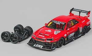 Nissan LB-WORKS ER34 No.5 Carbon Fiber Head Light Red (Diecast Car)