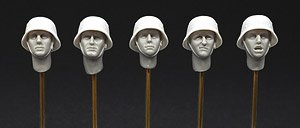 WW.II German M35-M40 Helmet Wearing Head (Set of 5) (Plastic model)