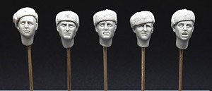 WW.II Soviet Ushanka Wearing Head (Set of 5) (Plastic model)