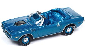 1971 Plymouth Cuda Convertible Blue Fire (Diecast Car)