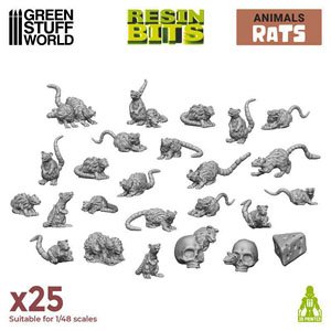 3D printed set - Small Rats (Plastic model)