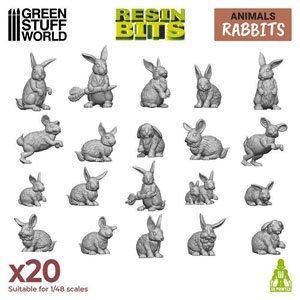 3D printed set - Rabbits (Plastic model)