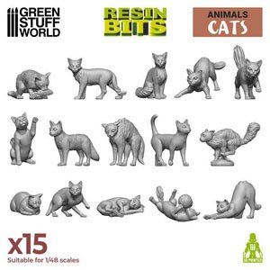 3D printed set - Cats (Plastic model)