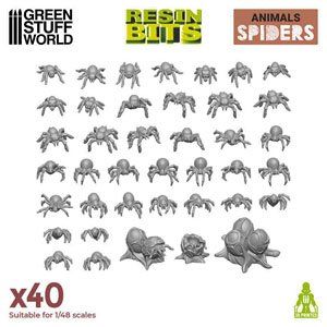 3D printed set - Small Spiders (Plastic model)