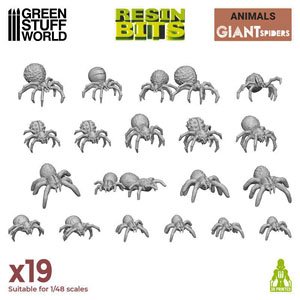 3D printed set - Big Spiders (Plastic model)