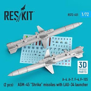 AGM-45 シュライクミサイル w/LAU-34 ランチャー (2個入) (プラモデル)