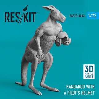 KANGAROO WITH A PILOT`S HELMET (Plastic model)