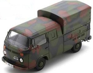 Volkswagen T2 Double Cabine `Bundeswehr` Camouflage painting. (Diecast Car)