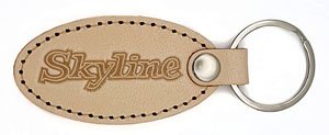 NISSAN Skyline (C110) Side Emblem Leather Key Chain (Diecast Car)