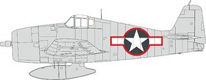 Masking Sheet for F6F-3 US national insignia w/red outline (Plastic model)