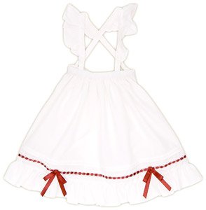 AZO2 Soft Frill Apron (White X Bordeaux) (Fashion Doll)
