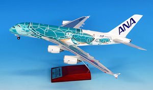 A380 JA382A FLYING HONUエメラルドグリーン スナップフィットモデル (WiFiレドーム・ギアつき) (完成品飛行機)