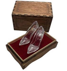 1/12 Cinderella Glass shoes and wooden box (Fashion Doll)