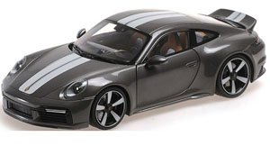 ポルシェ 911 (992) スポーツ クラシック 2022 グレーメタリック/ストライプ (ミニカー)