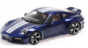 Porsche 911 (992) Sports Classic 2022 Blue Metallic / Stripe (Diecast Car)