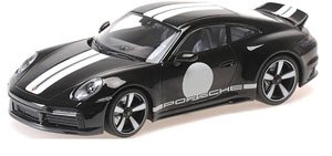 ポルシェ 911 (992) スポーツ クラシック 2022 ブラック/ストライプ/ロゴ (ミニカー)