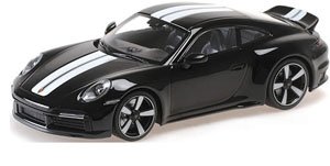 ポルシェ 911 (992) スポーツ クラシック 2022 ブラック/ストライプ (ミニカー)