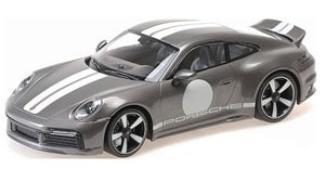 Porsche 911 (992) Sports Classic 2022 Gray Metallic / Stripe / Logo (Diecast Car)