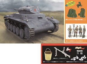 WW.II Pz.Kpfw.II Ausf.A w/Magic Truck/Figure/Interior Parts/Gen2 Weapon/Metal Bucket/Uniform (Plastic model)