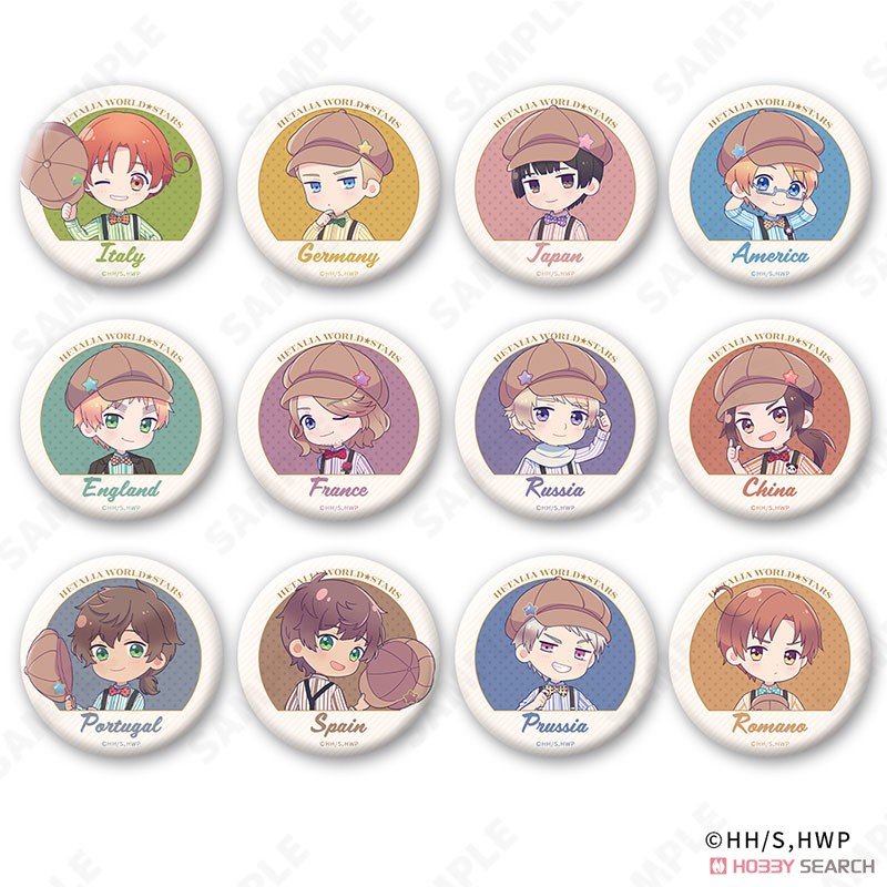 ヘタリア トレーディング缶バッジ ～Suspenders Style～ [ドレセレmini] (12個セット) (キャラクターグッズ) 商品画像1