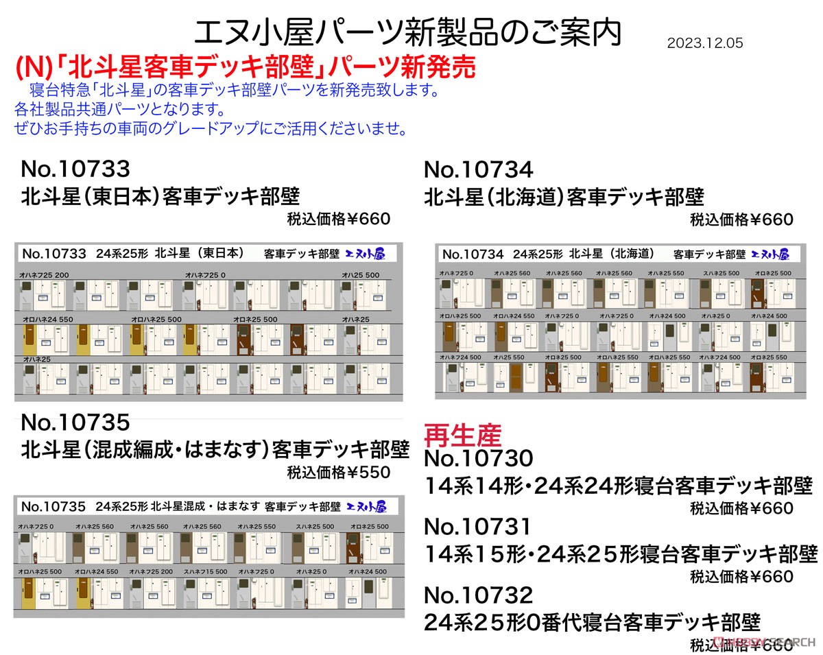 Up Grade Parts : Deck Wall Parts for Hokutosei (Hokkaido Railway Formation) (Model Train) その他の画像2