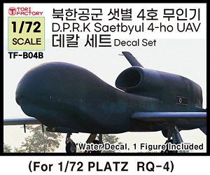 現用 北朝鮮空軍 セッビョル-4戦略偵察ドローン デカールセット(プラッツRQ-4用) (デカール)