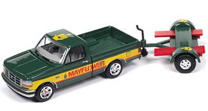 1993 Ford F-150 & Tow Dolly `MAYFLOWER` Dark Green (Diecast Car)