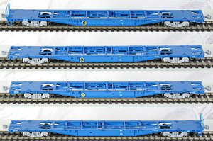 1/80(HO) J.R. Container Wagon Type KOKI102, 103 (New Color, without Container) Set (4-Car Set) (Model Train)