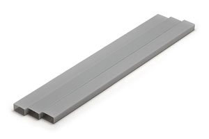 Plastic Material (Gray) Rectangle Pipe 8 x 16 mm (3pcs.) (Material)