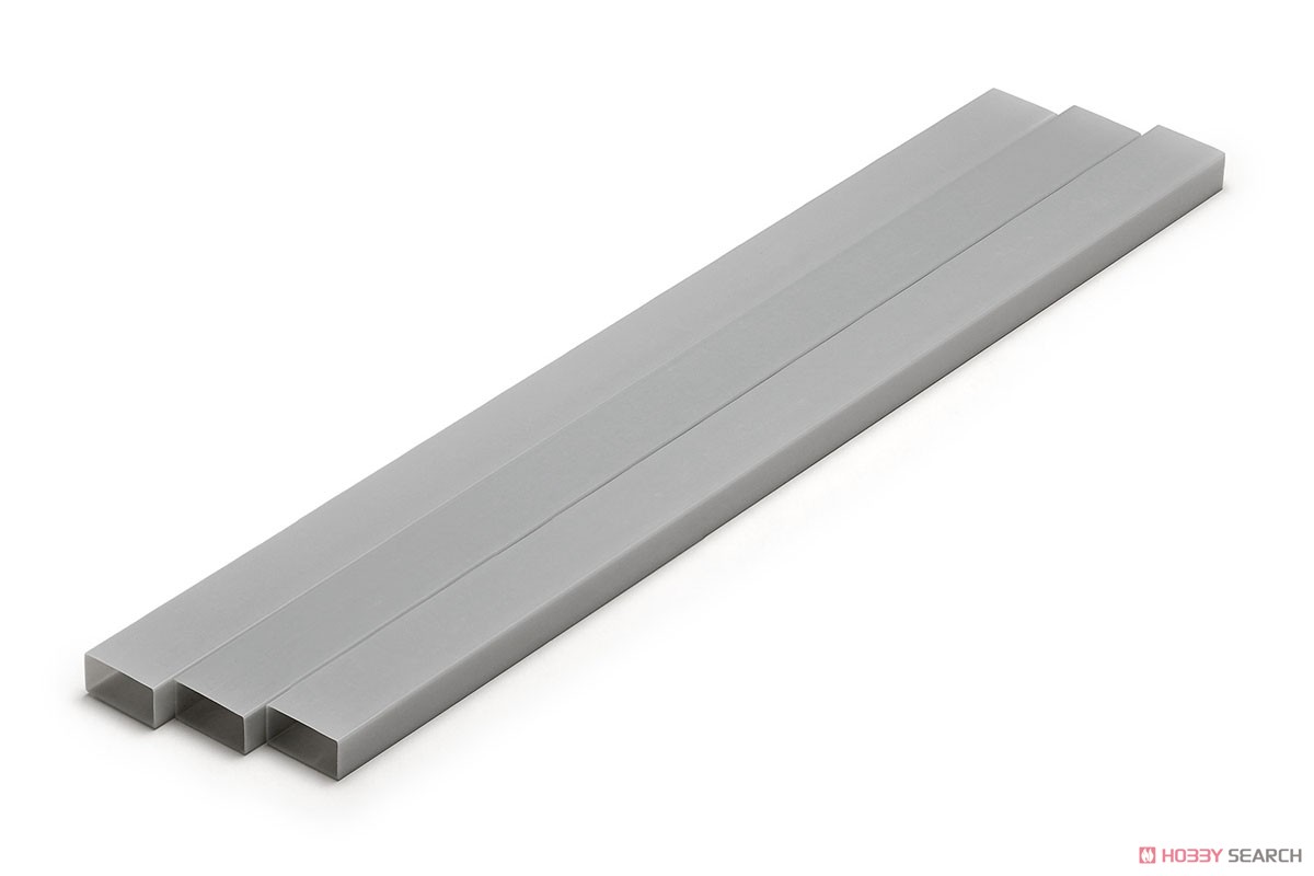 プラ=材料 (グレー) 長方形パイプ 8 x 16 mm (3本入) (素材) (プラ材) 商品画像1