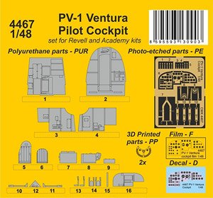 PV-1 Ventura Pilot Cockpit (for Revell) (Plastic model)