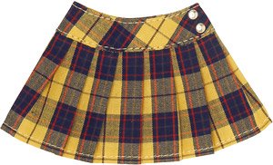 PNS Side Button Pleated Skirt II (Yellow Check) (Fashion Doll)