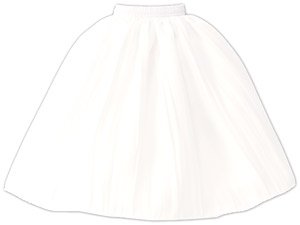 PNS Fluffy Long Skirt (White) (Fashion Doll)