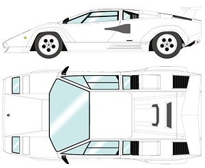 Lamborghini Countach LP5000 QV 1988 with Rear wing ホワイト (ブラックインテリア) (ミニカー)