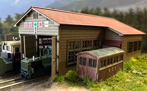 (HOe) Forest Railway Series `Sugisawa Dual Track Engine House II` Paper Kit [1:87, Colored] (Unassembled Kit) (Model Train)