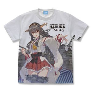 Kantai Collection Haruna Kai Ni B Full Graphic T-Shirt White S (Anime Toy)