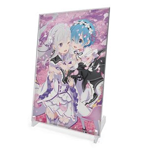 Re:Zero -Starting Life in Another World- Emilia & Rem Acrylic Art Stand (Anime Toy)