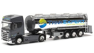 (HO) スカニア CR20 HD 食品用クロームタンク セミトレーラ `Tank Expert` [Scania CR20 HD SZ] (鉄道模型)