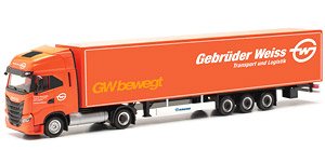(HO) イベコ S-Way LNG ボックスセミトレーラー 15m `Gebruder Weiss` (鉄道模型)