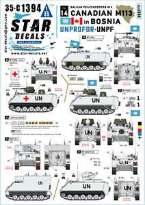 Canadian M113 in Bosnia. Balkan Peacekeepers # 14. M113A2, M577A1 and M113A2 TUA. (Decal)