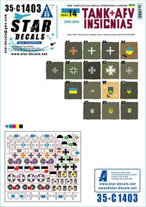 War in Ukraine # 14. Generic Ukrainian Tank and AFV insignia 2022-23. (Decal)