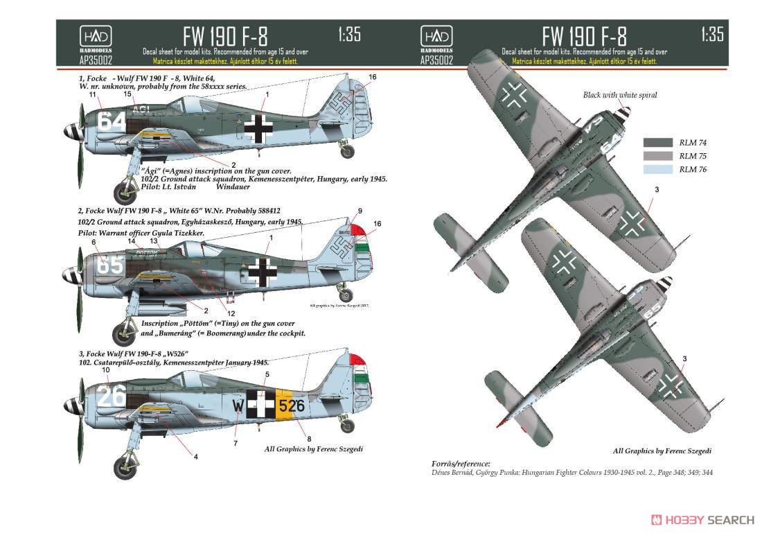 Fw190F-8 `ハンガリー` (デカール) その他の画像1