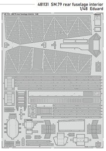 Photo-Etched Pats for SM.79 rear fuselage interior (Plastic model)